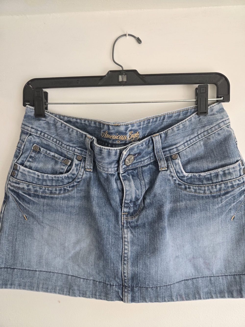 Vintage American Eagle Outfitters Faded Blue Denim Mini Skirt